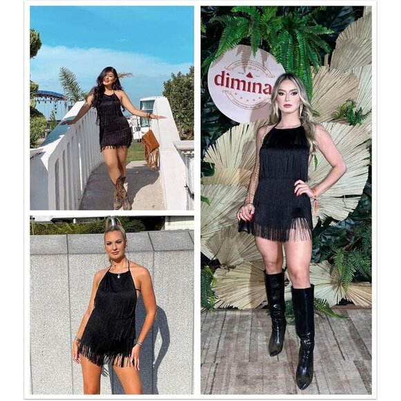 Women Black Western Country Concert Cowgirl  Outfit Jumpsuit Romper - Picture 4 of 8